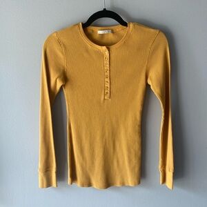 Active USA fall henley waffle knit long sleeve